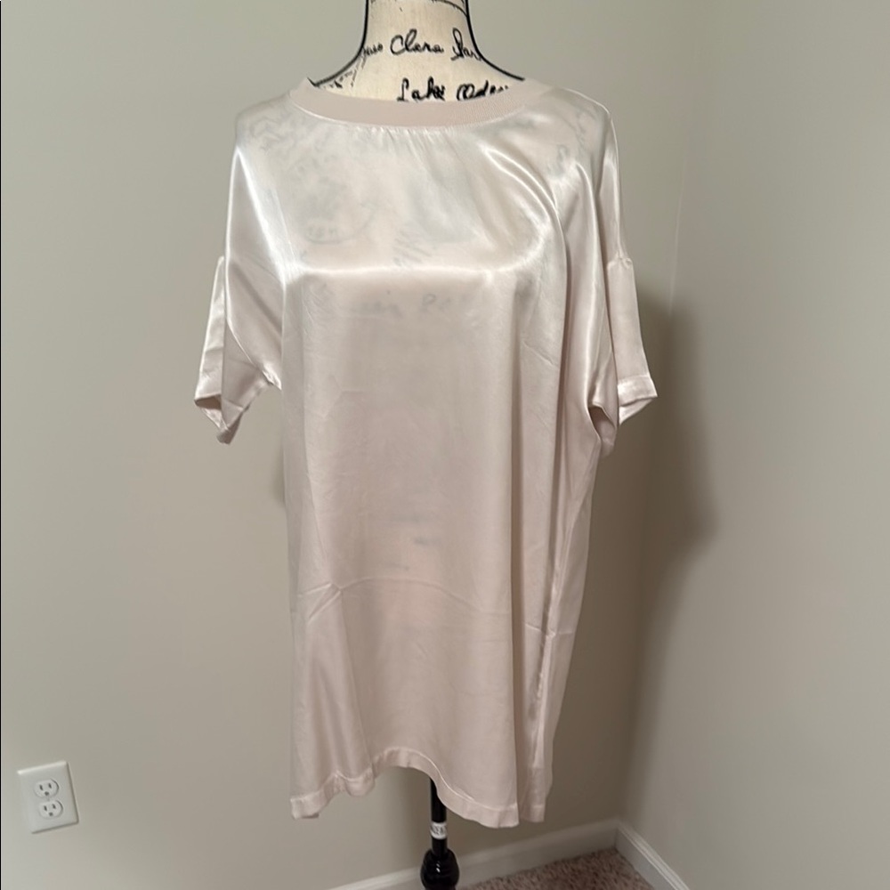 Elegant Cream Satin Dress